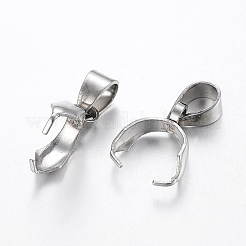 変色防止304ステンレススチールペンダントピンチベイル  ステンレス鋼色  12x9x4mm  穴：6x4mm&nbsp;STAS-H443-32P