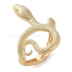 女性用合金オープンバングル  ヘビ  ゴールドカラー  3/8~3-1/2インチ（1~8.8cm）  内径：2-3/8x1-3/4インチ（6.05x4.55cm）&nbsp;BJEW-K253-01G