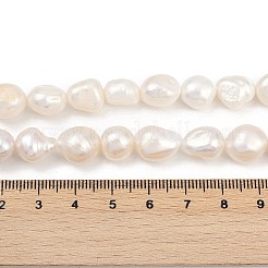 天然養殖淡水パールビーズ連売り  研磨両側  グレード3 A  リネン  10~11mm  穴：0.6mm  約31~34個/連  13.82~13.98インチ（35.1~35.5cm）&nbsp;PEAR-P064-20L-02A