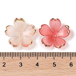 アクリルビーズキャップ  5  - 花びらの花  クリムゾン  17.5x18x5mm  穴：1.2mm  1162個/ 500g&nbsp;OACR-H119-01A
