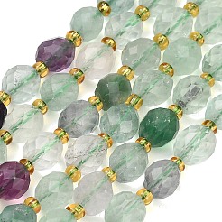 天然虹蛍石ビーズ連売り  ラウンド  多面カット  シードビーズで  8~9x7~8mm  穴：1mm  約18~20個/連  7.48''（19cm）〜7.87''（20cm）&nbsp;GG-CBA4A3B-A14