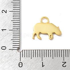 動物925スターリングシルバーペンダント  ゴールドカラー  カバ  12x13.5x1mm  穴：2.5mm&nbsp;LS-STER-Z012-03G-05
