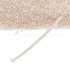MIYUKIラウンドロカイユビーズ  日本製シードビーズ  （rr3641)ファンシーライニングソフトチーク  11/0  2x1.3mm  穴：0.8mm  約1111個/10g&nbsp;X-SEED-G007-RR3641