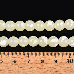 ペイントガラスビーズを焼く  ラウンド  淡黄色  8~8.5mm  穴：1~1.2mm&nbsp;X1-DGLA-N015-8mm-08