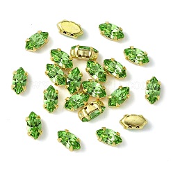 プレシオサ® マキシマ クリスタル 縫い付けカップ  マルチ連リンク  チェコクリスタル  真鍮製爪付き台座付き  719 39 046 ナベット  ゴールドカラー  ペリドット50520個  8x4mm&nbsp;Y-PRC-SE8-50520-G