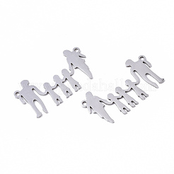 変色しにくい201ステンレススチールリンクコネクター  レーザー切断  家族  ステンレス鋼色  15x29x1mm  穴：1.4mm&nbsp;STAS-N091-51