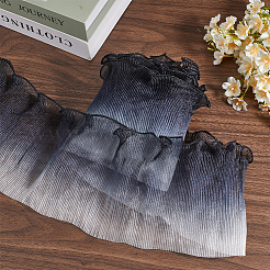 5ヤードのポリエステルプリーツレーストリムリボン  オーガンジーのトリミング  装飾用の衣服  ブラック  4-1/2インチ〜4-3/4インチ（115~120mm）  5ヤード/セット&nbsp;OCOR-GF0004-84A