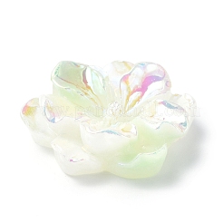 蓄光樹脂カボション  ABカラー  暗闇で光る花  淡緑色  23.5x8mm&nbsp;RESI-E033-02D