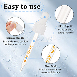 ガラスとPPプラスチックのスポイト8個  目盛付きピペットを移す  ホワイト  110x21.5mm  容量：60ml（2.03fl.oz）&nbsp;FIND-OC0003-71