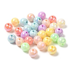 UVメッキレインボー虹色アクリルビーズ  暗闇で光る  ラウンド  ミックスカラー  10mm  穴：2mm&nbsp;PACR-K003-02B
