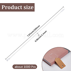 ポリエステル製衣類タグ、ラベル、紐1000個  ホワイト  20x0.14cm&nbsp;DIY-CY0004-08A