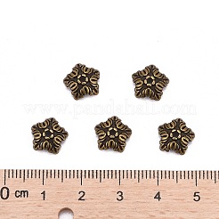 チベット風ビーズキャップ  カドミウムフリー＆ニッケルフリー＆鉛フリー  5花びら  花  アンティークブロンズ  10x4mm  穴：1mm&nbsp;LS-TIBEB-A24621-AB-FF