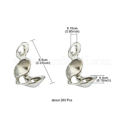 鉄のボールチープ  カロット終了  クラムシェルノットカバー  カドミウムフリー＆鉛フリー  プラチナ  8x4mm  穴：1.5mm  内径：3mm&nbsp;IFIN-YW0001-50P