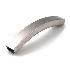 変色しない304ステンレススチールチューブビーズ  カーブチューブ  ステンレス鋼色  41x9.5x5.5mm  穴：8x4.5mm&nbsp;STAS-Z045-05A-P