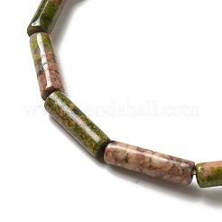 天然石ユナカイトビーズ連売り  コラム  13.5~14x4~4.5mm  穴：1.2mm  約28個/連  15.16''（38.5センチメートル）&nbsp;G-D464-21