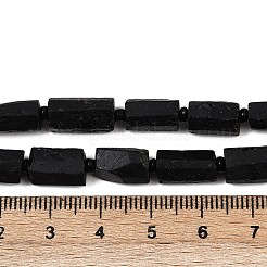 天然石ブラックトルマリンビーズ連売り  多面カット  コラム  7~10x7~10x10~15mm  穴：1mm  約26~31個/連  40cm&nbsp;G-F715-111