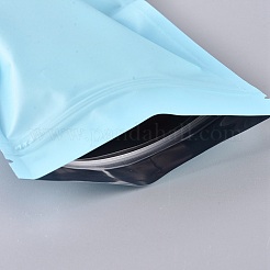 ソリッドカラーのプラスチック製ジップトップバッグ  再封可能なアルミホイルポーチ  食品保存袋  ライトスカイブルー  15x10cm  片側の厚さ：3.9ミル（0.1mm）&nbsp;OPP-P002-B04