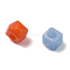 プラスチックアクリルビーズ  多面カット  正方形  7.5x7.5x5.5mm  穴：2.5mm  約2500個/500g&nbsp;OACR-I014-05C