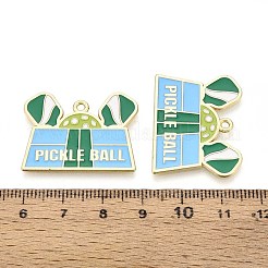 合金スポーツエナメルペンダント  ピックルボールチャーム  ゴールドカラー  23x30x1mm  穴：1.6mm&nbsp;ENAM-T022-71G