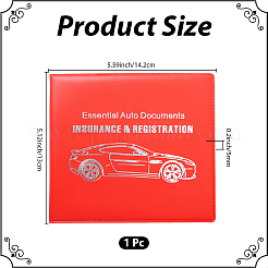 PUレザー製自動車運転免許証保護カバー  長方形  レッド  130x142x5mm&nbsp;AJEW-WH20098-134E