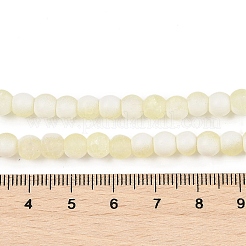 つや消しクラックルガラスビーズ  ロンデル  ライトゴールデンロッドイエロー  8x7mm  穴：1.6mm&nbsp;X1-GLAA-U001-8mm-M11
