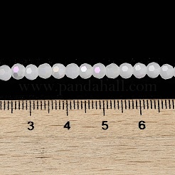 ジェイド風ガラスビーズ連売り  ファセット（32ファセット）  ラウンド  ホワイト  4mm  穴：0.8mm  約87~93個/連  32~33cm&nbsp;LS-EGLA-A035-J4mm-L05