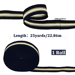 25ヤードのポリエステルリボン  刺繍入りの織りリボン  ブラック  1インチ（25mm）&nbsp;OCOR-CY0003-81A