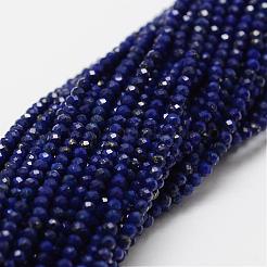 天然石ラピスラズリビーズ連売り  グレードAA  多面カット  ラウンド  2mm  穴：0.5mm  約204個/連  15インチ&nbsp;G-P270-2mm-19