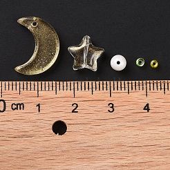 DIYジュエリー作りの発見キット  ガラス＆シードビーズ  ラウンド＆スター＆ムーン  きいろ  2~16x2~12x3~7mm  穴：0.8~1.2mm&nbsp;X1-DIY-R082-04