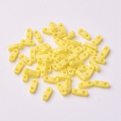 MIYUKIクォーターティラビーズ  日本製シードビーズ  2穴  （qtl404fr）マットな不透明な黄色のab  5x1.2x1.9mm  穴：0.8mm  約4800個/袋  100 G /袋&nbsp;SEED-L009-S-F04
