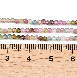 天然のマルチカラートルマリンビーズ連売り  ラウンド  多面カット  グレードAA  2~2.5mm  穴：0.5mm  約191個/連  15.43''（39.2センチメートル）&nbsp;G-B175-D02-2mm