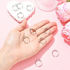 Shegrace 調節可能な真鍮製リング部品  ループリングベース  カドミウムフリー＆ニッケルフリー＆鉛フリー  プラチナメッキ  穴：1mm  内径：15.5mm&nbsp;XGR0088P-132P