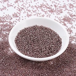 MIYUKIラウンドロカイユビーズ  日本製シードビーズ  11/0  （rr12)シルバーライニングスモーキーアメジスト  2x1.3mm  穴：0.8mm  約50000個/ポンド&nbsp;SEED-G007-RR0012
