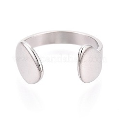 女性用304ステンレススチールカフオープンリング  ナゲット  ステンレス鋼色  内径：18mm&nbsp;RJEW-N052-18P