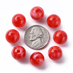 アクリルビーズ  天然石風  ラウンド  レッド  12mm  穴：2mm&nbsp;X-MACR-S375-001D-05