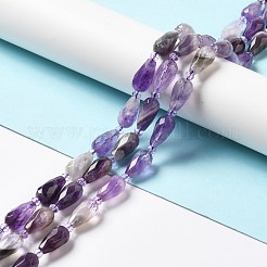 天然石アメジストビーズ連売り  多面カット  ティアドロップ  12~16.5x7.5~8.5mm  穴：0.8mm  約20~21個/連  14.96~15.63''（38~39.7センチメートル）&nbsp;G-B028-A10