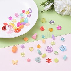 DIY ブレスレット & アイロン ヘアバンド ジュエリー キット  イミテーションゼリー/透明アクリルビーズ/ペンダント付き  弾性水晶の線  はさみ  合金製カニカン  ピアスキャッチ  保存容器  ミックスカラー  19x13x2.2cm&nbsp;DIY-YW0001-39