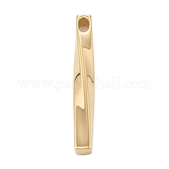 304ステンレスペンダント  手動研磨  ねじれた四角形  ミックスカラー  41x5.5x5.5mm  穴：3mm&nbsp;STAS-F272-05