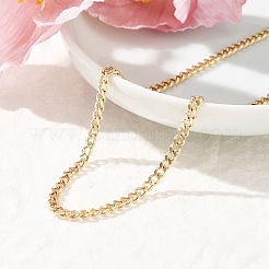 3.5mm 304ステンレススチールカーブチェーンネックレス  14KGP本金メッキ  15.94インチ（40.5cm）&nbsp;NJEW-T016-10G