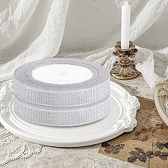ポリエステルリボン  グリッターメタリックリボン  ラメリボン  銀  5/8インチ（15mm）  約25ヤード/ロール&nbsp;OCOR-WH20001-72B-02