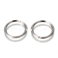 変色しない201ステンレス鋼クイックリンクコネクター  フラットラウンド  ステンレス鋼色  24x2.5mm  内径：19mm&nbsp;STAS-C018-08P