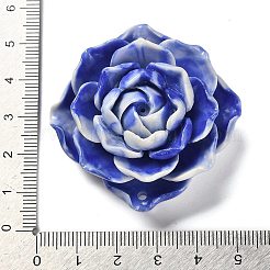 合成貝殻に染めた花の彫刻コネクタチャーム  藤紫色  47.5x49x20mm  穴：2mm&nbsp;SHEL-D081-01C