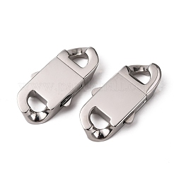 変色しない304ステンレススチールボックス留め具  オーバル  ステンレス鋼色  24x13x4.5mm  穴：3x4mm&nbsp;STAS-S080-03B-P