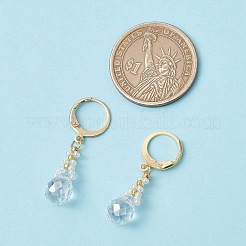 ガラスシードビーズフレンチフックピアス  304ステンレススチールのイヤリング金具とガラスのティアドロップ付き  ゴールドカラー  ホワイト  33~34x8mm&nbsp;EJEW-MZ00398-03