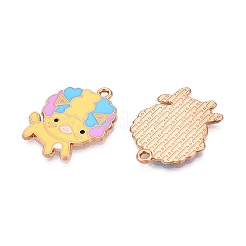 合金ペンダント  エナメル  犬チャーム  ライトカーキ  25x19x1.3mm  穴：1.6mm&nbsp;ENAM-Z008-01A-KCG
