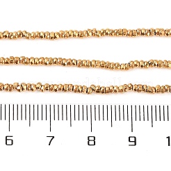 電気めっき合成非磁性ヘマタイト ビーズ 連売り  多面カット  ロンデル  24KGP本金メッキ  2x1mm  穴：0.7mm  約335個/連  15.55''（39.5センチメートル）&nbsp;G-H027-E01-01