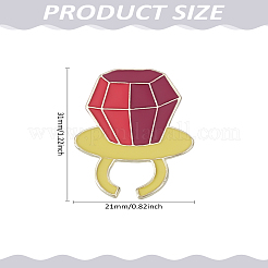 ダイヤモンドエナメルピン1個  バックパック用合金ラペルピンバック  カラフル  31x21mm&nbsp;JEWB-LP0004-61