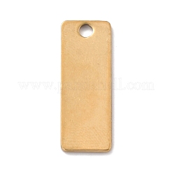 イオンプレーティング(IP) 201ステンレスペンダント  長方形  18KGP本金メッキ  25x9x1mm  穴：2.6mm&nbsp;STAS-Z038-01G-A
