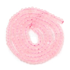 天然石ローズクォーツビーズ連売り  多面カット  ロンデル  3x2mm  穴：0.5mm  約189~191個/連  15.35''（39センチメートル）&nbsp;LS-G-ONLY-T-B03-01