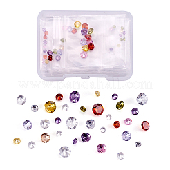 キュービックジルコニアカボション  グレードA  多面カット  ダイヤモンド  ミックスカラー  6.8x5.2x1.1cm  80個/箱&nbsp;ZIRC-TA0001-06